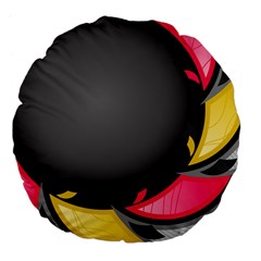 Hole Circle Line Red Yellow Black Gray Large 18  Premium Flano Round Cushions by Mariart