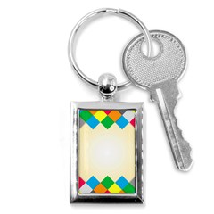 Plaid Wave Chevron Rainbow Color Key Chains (rectangle)  by Mariart