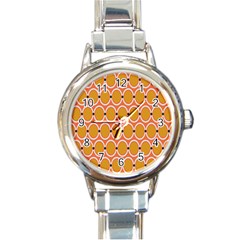 Orange Circle Polka Round Italian Charm Watch by Mariart