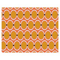 Orange Circle Polka Double Sided Flano Blanket (medium)  by Mariart