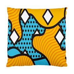 Wave Chevron Orange Blue Circle Plaid Polka Dot Standard Cushion Case (one Side) by Mariart