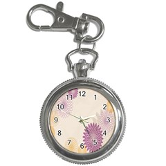 Star Sunflower Floral Grey Purple Orange Key Chain Watches by Mariart