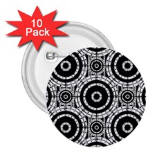 Geometric Black And White 2 25  Buttons (10 Pack)  by linceazul