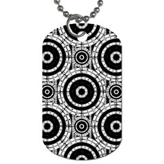 Geometric Black And White Dog Tag (one Side)