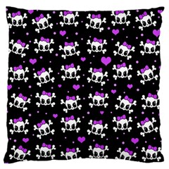 Cute Skull Large Flano Cushion Case (two Sides) by Valentinaart