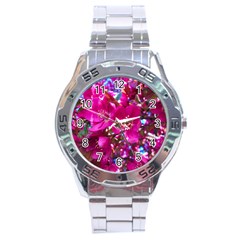 Pretty In Fuchsia 2 Stainless Steel Analogue Watch by dawnsiegler