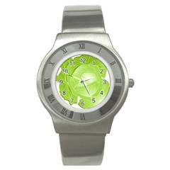 Cabbage Leaf Vegetable Green Stainless Steel Watch by Mariart