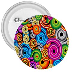 Circle Round Hole Rainbow 3  Buttons by Mariart