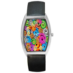 Circle Round Hole Rainbow Barrel Style Metal Watch by Mariart