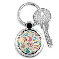 Easter Rabbit Bunny Rainbow Key Chains (round) 