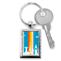 Eiffel Tower Monument Statue Of Liberty Key Chains (rectangle)  by Mariart