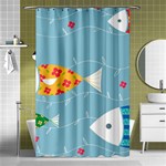 Fish Cute Swim Blue Sea Shower Curtain 48  x 72  (Small)  Curtain(48  X 72 ) - 42.18 x64.8  Curtain(48  X 72 )