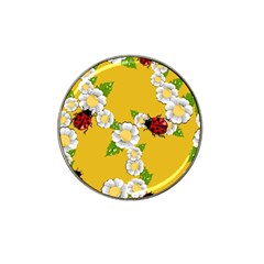 Flower Floral Sunflower Butterfly Red Yellow White Green Leaf Hat Clip Ball Marker (4 Pack) by Mariart