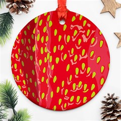 Fruit Seed Strawberries Red Yellow Frees Ornament (round) by Mariart