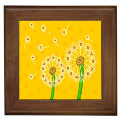 Leaf Flower Floral Sakura Love Heart Yellow Orange White Green Framed Tiles by Mariart