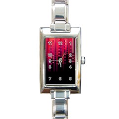 Line Vertical Plaid Light Black Red Purple Pink Sexy Rectangle Italian Charm Watch