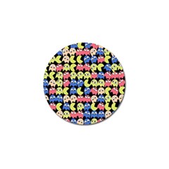 Pacman Seamless Generated Monster Eat Hungry Eye Mask Face Color Rainbow Golf Ball Marker by Mariart