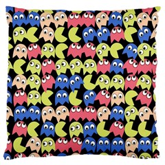 Pacman Seamless Generated Monster Eat Hungry Eye Mask Face Color Rainbow Large Cushion Case (one Side)