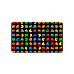 Pacman Seamless Generated Monster Eat Hungry Eye Mask Face Rainbow Color Magnet (name Card) by Mariart