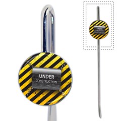 Under Construction Sign Iron Line Black Yellow Cross Book Mark by Mariart