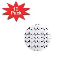 Black And White Wavy Stripes Pattern 1  Mini Magnet (10 Pack) 