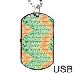 Emerald And Salmon Pattern Dog Tag Usb Flash (one Side) by linceazul