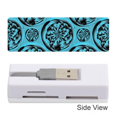 Turquoise Pattern Memory Card Reader (stick)  by linceazul