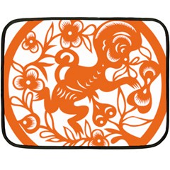 Chinese Zodiac Horoscope Monkey Star Orange Fleece Blanket (mini) by Mariart