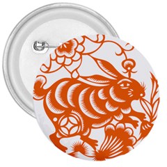 Chinese Zodiac Horoscope Rabbit Star Orange 3  Buttons by Mariart