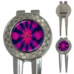 Flower Red Pink Purple Star Sunflower 3-in-1 Golf Divots