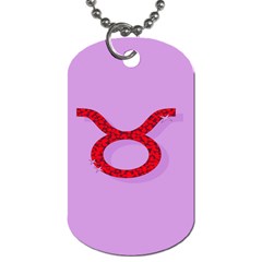 Illustrated Zodiac Purple Red Star Polka Circle Dog Tag (two Sides) by Mariart