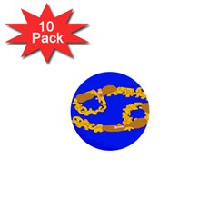 Illustrated 69 Blue Yellow Star Zodiac 1  Mini Buttons (10 Pack)  by Mariart