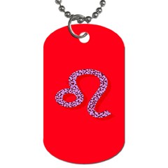 Illustrated Zodiac Red Purple Star Polka Dot Dog Tag (two Sides) by Mariart