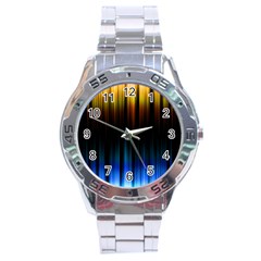 Light Orange Blue Stainless Steel Analogue Watch by Mariart