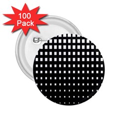 Plaid White Black 2 25  Buttons (100 Pack) 