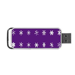 Purple Flower Floral Star White Portable Usb Flash (two Sides) by Mariart