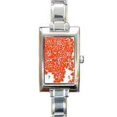 Red Spot Paint White Rectangle Italian Charm Watch by Mariart