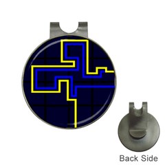 Tron Light Walls Arcade Style Line Yellow Blue Hat Clips With Golf Markers by Mariart