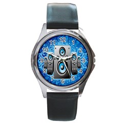 Sound System Music Disco Party Round Metal Watch