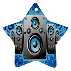 Sound System Music Disco Party Star Ornament (two Sides) by Mariart