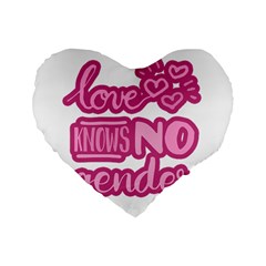 Love Knows No Gender Standard 16  Premium Heart Shape Cushions by Valentinaart