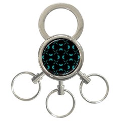 Background Black Blue Polkadot 3-ring Key Chains