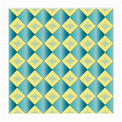 Yellow Blue Diamond Chevron Wave Medium Glasses Cloth by Mariart