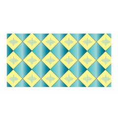 Yellow Blue Diamond Chevron Wave Satin Wrap by Mariart