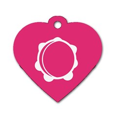 Circle White Pink Dog Tag Heart (one Side) by Mariart