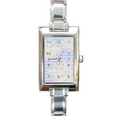 Flower Floral Sunflower Line Horizontal Pink White Blue Rectangle Italian Charm Watch