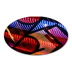 Graphic Shapes Experimental Rainbow Color Oval Magnet