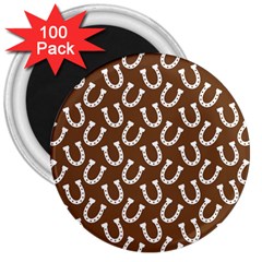 Horse Shoes Iron White Brown 3  Magnets (100 Pack)