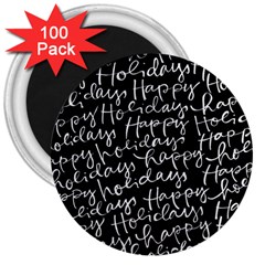 Happy Holidays 3  Magnets (100 Pack)