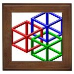 Impossible Cubes Red Green Blue Framed Tiles Front